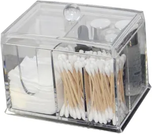 Transparent Cosmetic Cotton Storage Box Organizer for Cotton Pads Swabs Compact Design for Daily Essentials Keeps Home Clean Tidy for Bi Weekly Use