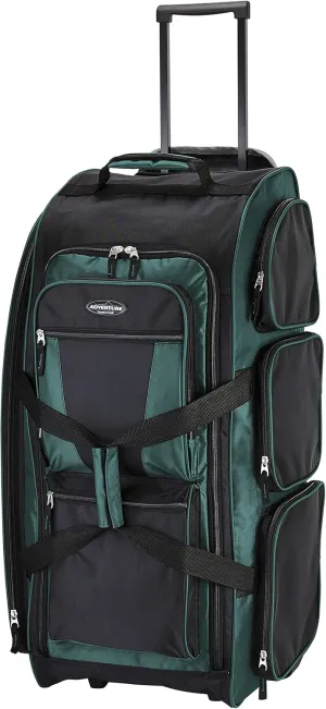 Travelers Club Xpedition 30 Inch Multi-Pocket Upright Rolling Duffel Bag, Teal, 30" Suitcase