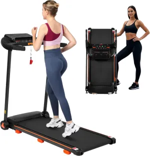 Treadmill with Handles, 2.5 HP Treadmill with Incline, Portable Electric Treadmills for Home 300 lbs Capacity, Folding Treadmills with Charge Staion & Bluetooth Speaker for Indoor Fitness