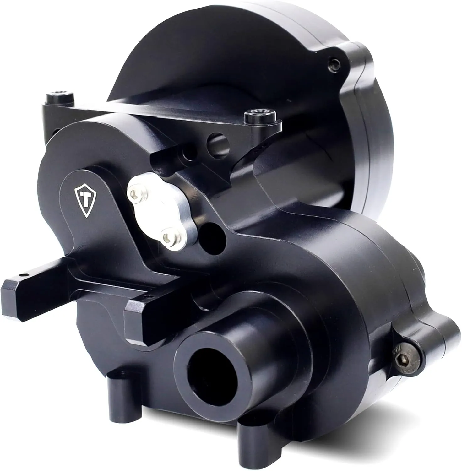 TREAL Ryft Transmission Gearbox W/Motor Mount, Aluminum 7075 CNC Machined Transmission Housing Set for 1/10 Axial RBX10 Ryft Upgrades (Black)