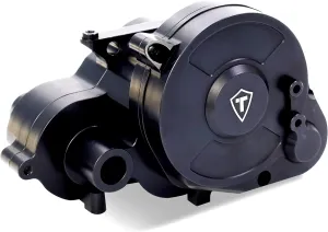 TREAL Ryft Transmission Gearbox W/Motor Mount, Aluminum 7075 CNC Machined Transmission Housing Set for 1/10 Axial RBX10 Ryft Upgrades (Black)