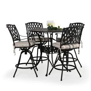 Trellis Outdoor Cast Aluminum 5 Piece Bar Set