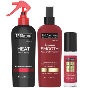 TRESemmé Expert Keratin Smooth Hair Care Set - Heat Protection Spray, Shine Serum with Marula Oil, and Thermal Leave-in Spray, Anti-Frizz Products (3 Piece Set)