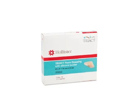 TRIACT - Silicone Foam Dressing 6 X 6 Inch Square Silicone Adhesive with Border Sterile - 550763