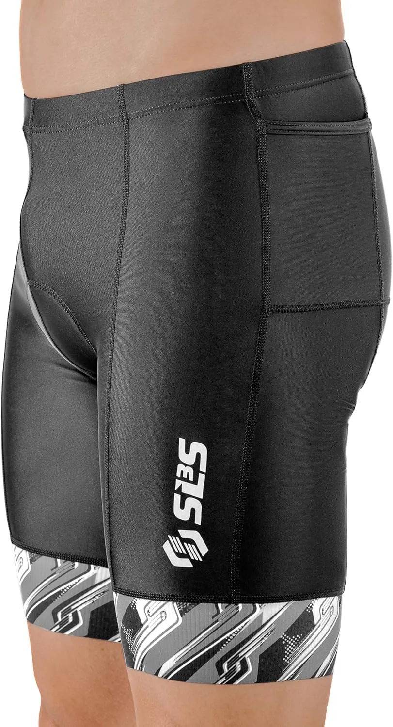 Triathlon Shorts Mens - Padded Tri Shorts Mens – Swim, Bike, Run – Duathlon or Triathlon with Pocket