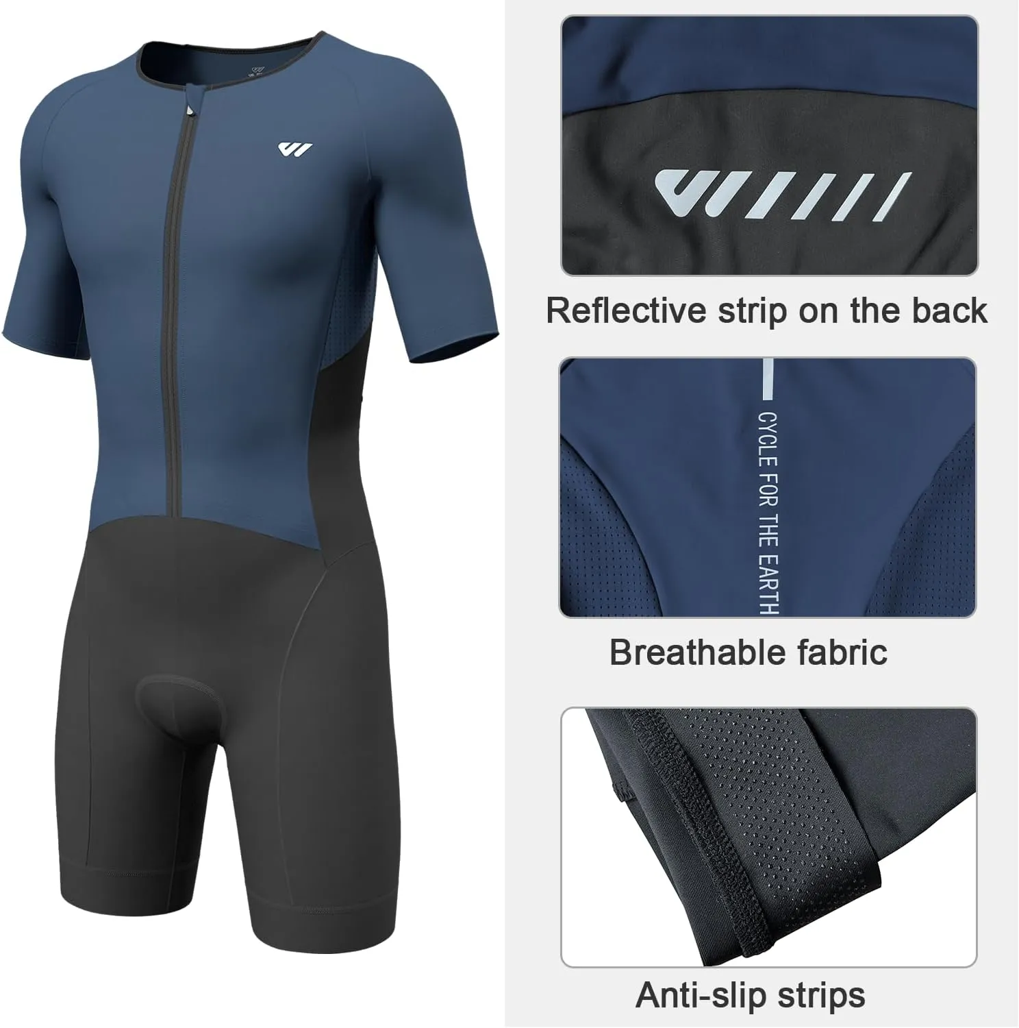 Triathlon Suits Mens,High Elasticity Breathable Quick-qrying Trisuit Race‌ Skinsuits Cycling Swimskin Bike Swim Run