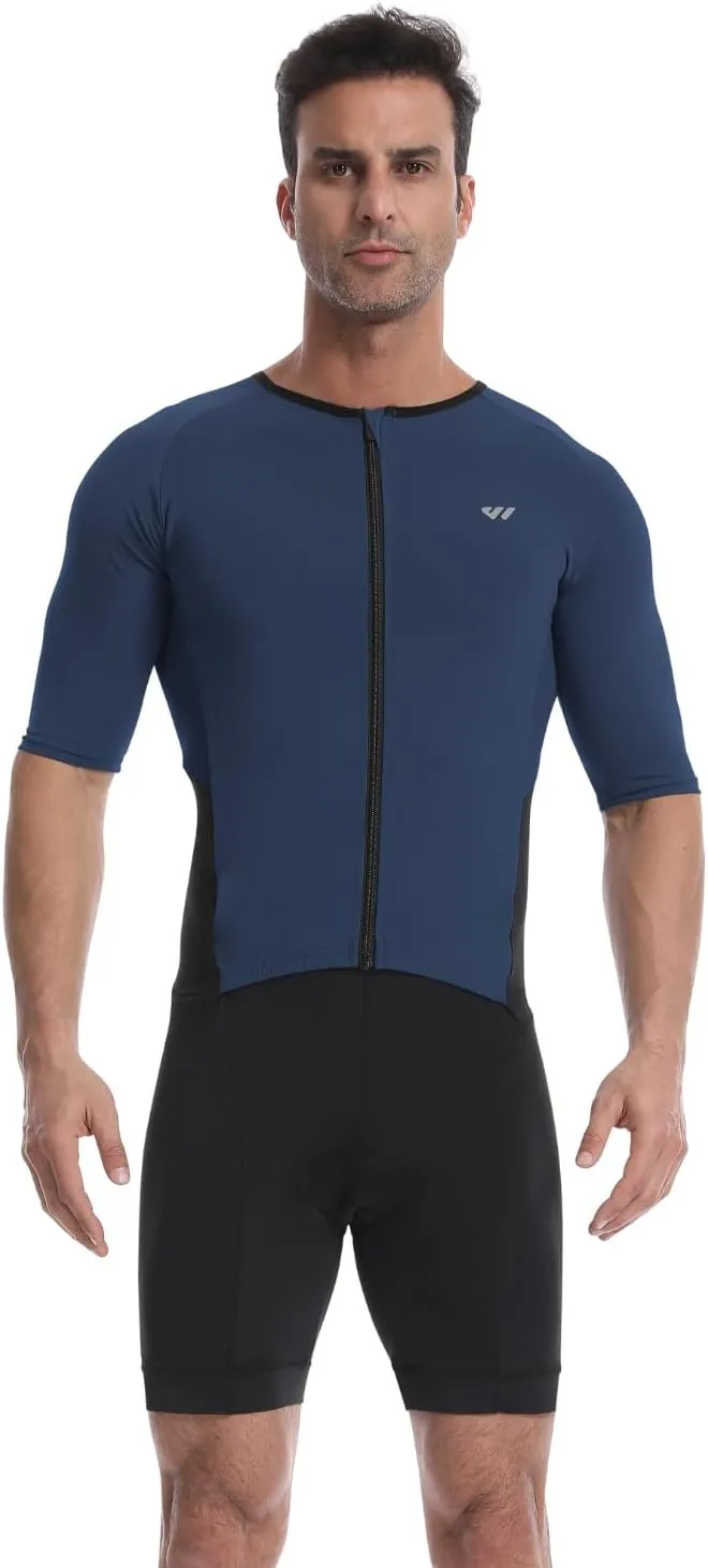 Triathlon Suits Mens,High Elasticity Breathable Quick-qrying Trisuit Race‌ Skinsuits Cycling Swimskin Bike Swim Run