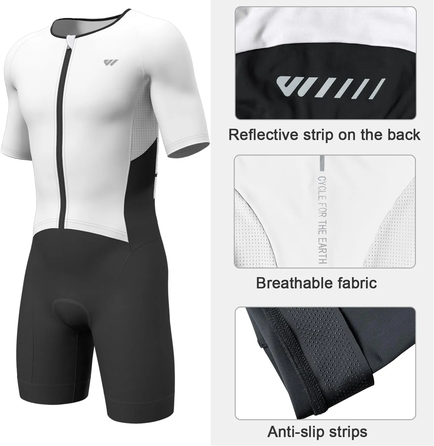 Triathlon Suits Mens,High Elasticity Breathable Quick-qrying Trisuit Race‌ Skinsuits Cycling Swimskin Bike Swim Run
