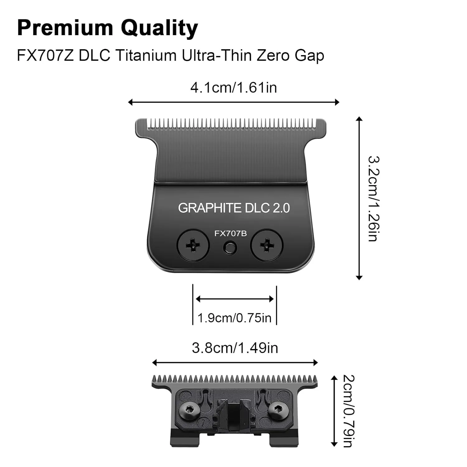 Trimmer Replacement Blade for All FX787 & FX726 Hair Trimmers,DLC 2.0 Clipper Replacement Blades Compatible with BaByli*s* Barberology Trimmer Blades,Black