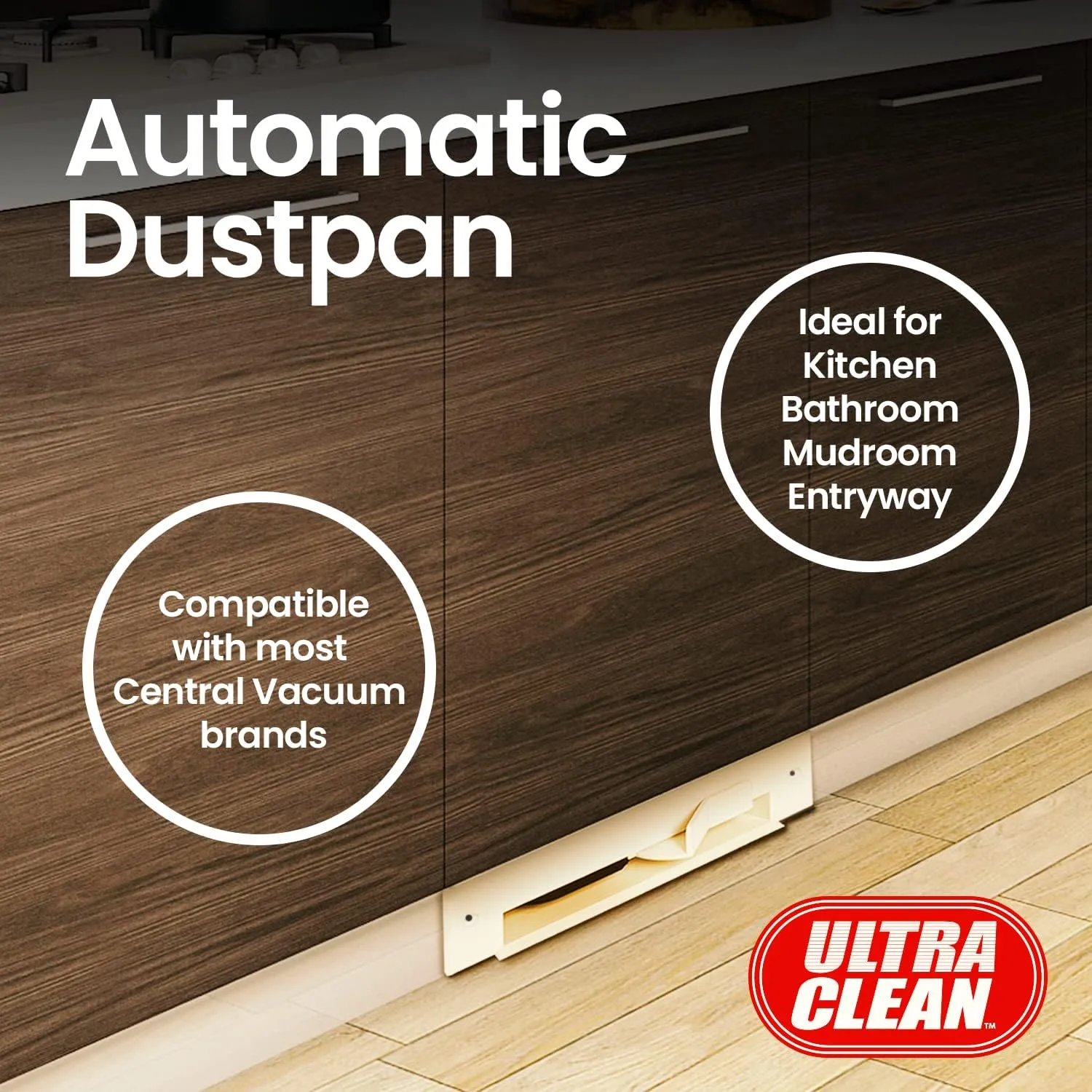 Ultra Clean Central Vacuum Automatic Dustpan Sweep Inlet Vacpan Rough-in Kit (Almond)