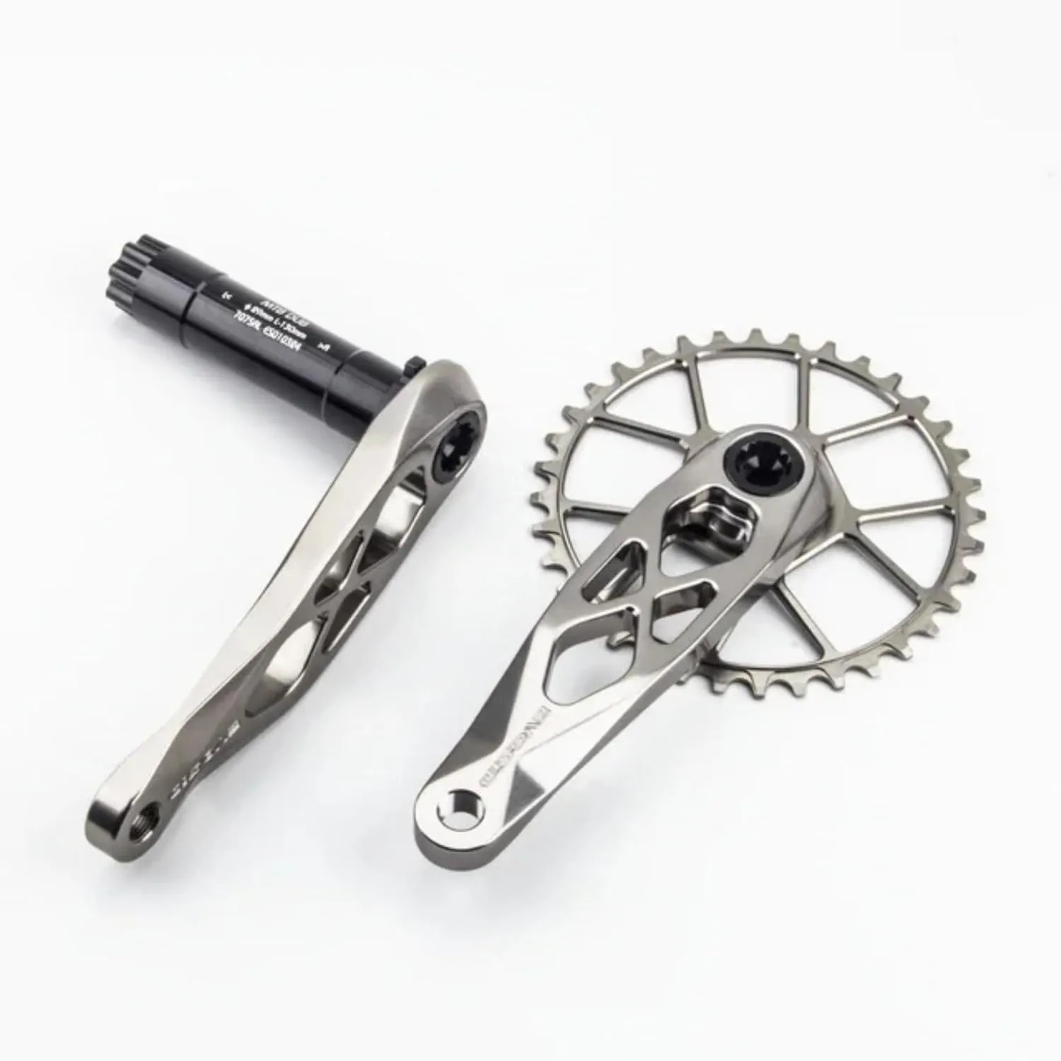 Ultralight MTB 165/170/175mm Crankset Set,32T 34T 36T 38T Single Speed Mountain Bike Cycling Road Bike Crank Arm Set Dub Axis 29mm Mountain Bicycle Crankset