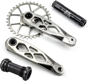 Ultralight MTB 165/170/175mm Crankset Set,32T 34T 36T 38T Single Speed Mountain Bike Cycling Road Bike Crank Arm Set Dub Axis 29mm Mountain Bicycle Crankset