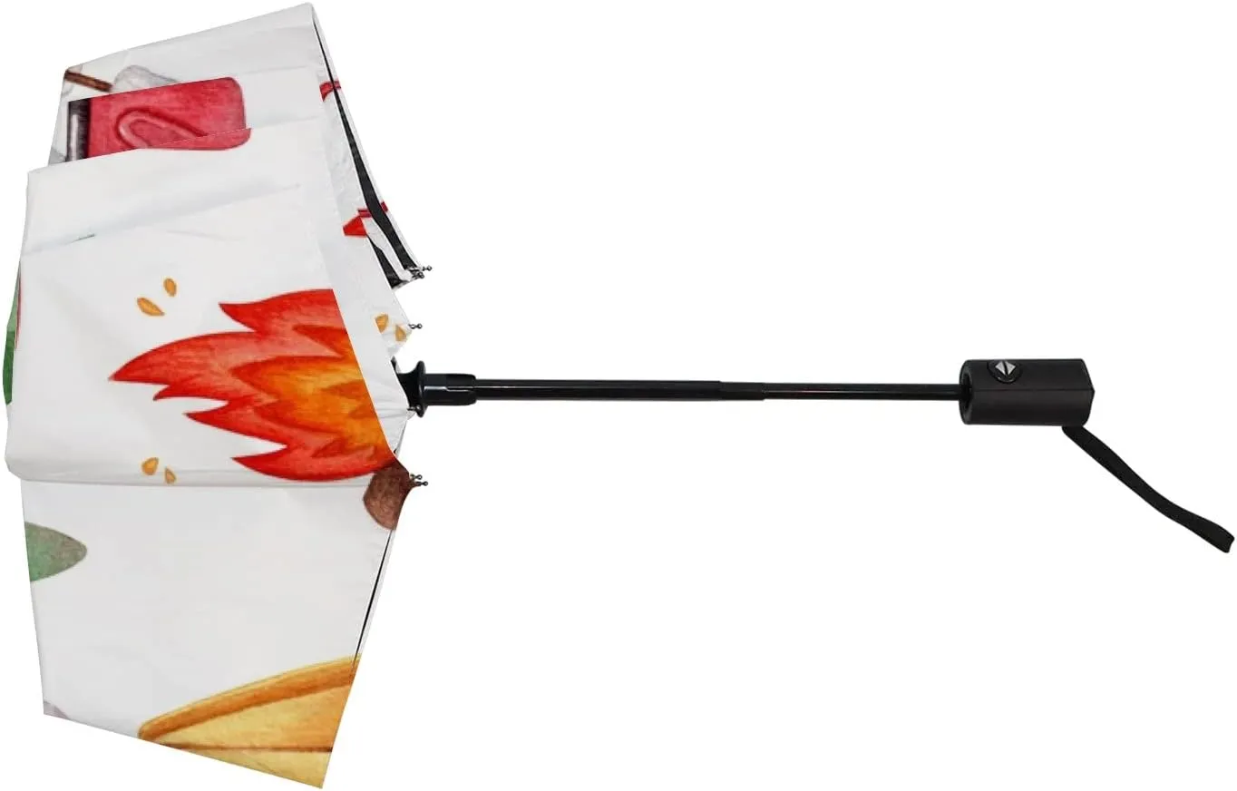 Umbrella Rain Windproof Native American Patchwork Travel Compact Anti-UV Protection Umbrellas Golf Folding Parasol Automatic Open Close Men Women Adults