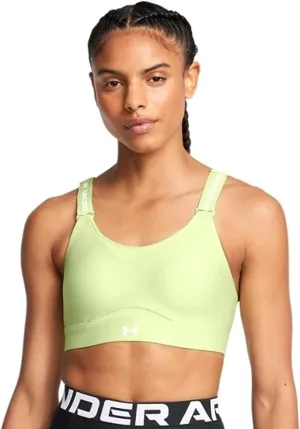 Under Armour Womens Infinity High Impact Sports Bra, (384) Retro Green / / White, Large A-C