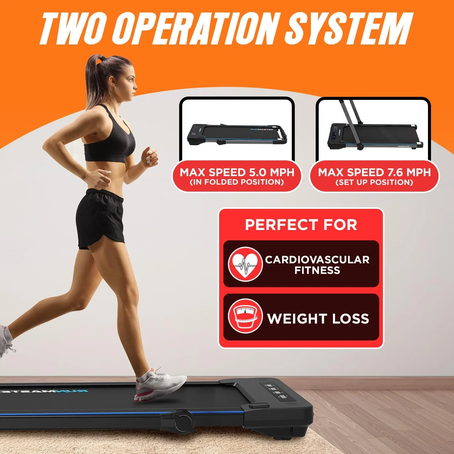 Under Desk Treadmill for Home and Office - 320lbs Weight Capacity, Quiet, Efficient, Walking Pad, Four LED Display, Space-Saving Portable Jogging Machine with Remote Control