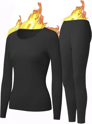 UNIQUEBELLA Womens Thermal Underwear Long Johns Base Layer Set for Women Athletic Underwear Set