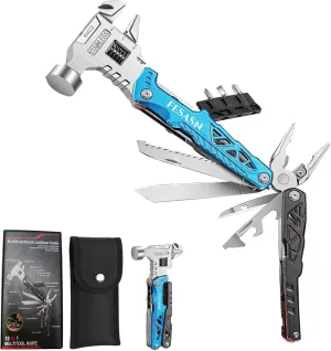 Upgraded Adjustable Wrench Multitool Hammer, 18 in 1 Pocket Multi Tool Pliers, All-in-One Survival Camping Multi Tool Apply to Survival, Camping and Everyday Use