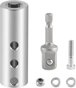 Upgraded Stainless Steel Trailer Jack Electric Drill Adapter with a 1/2 in Socket Adapter Bit Compatible with 1 Inch Jack Drive Shaft