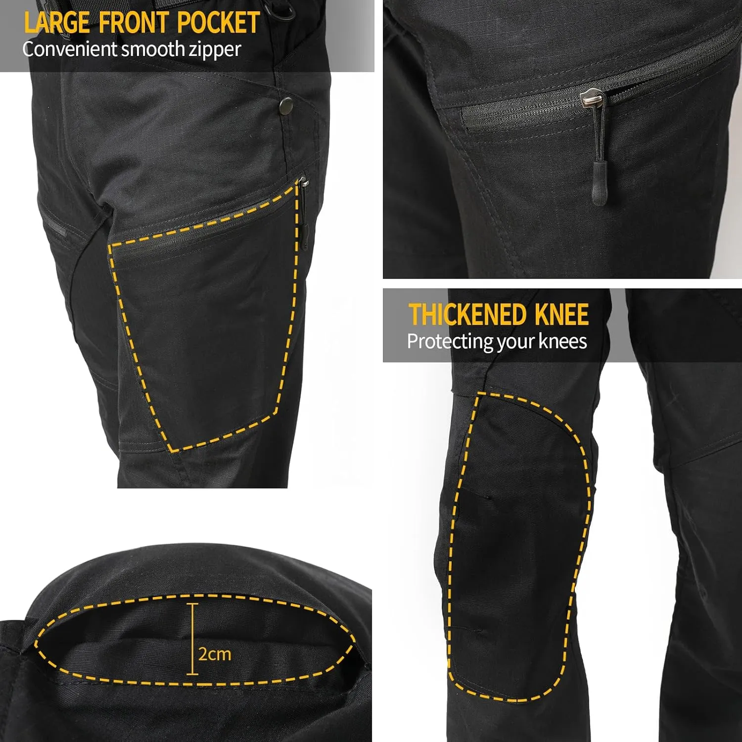 Urban Pro Men's Tactical Cargo Pant Waterproof Ripstop Durable Multi-Pocket Lightweight Work Hiking Outdoor