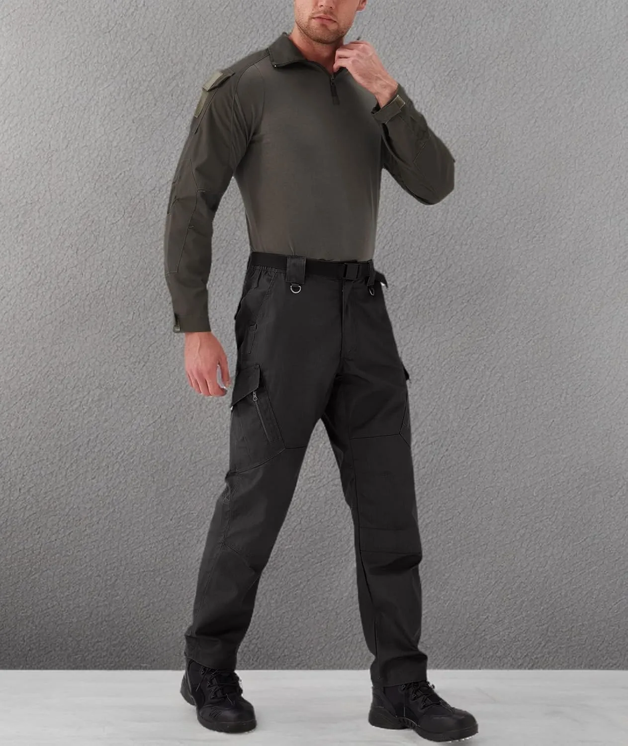 URBEST Men's Ripstop Tactical Pants, Water Resistant Cargo Pants, Outdoor Lightweight Hiking Work Pants