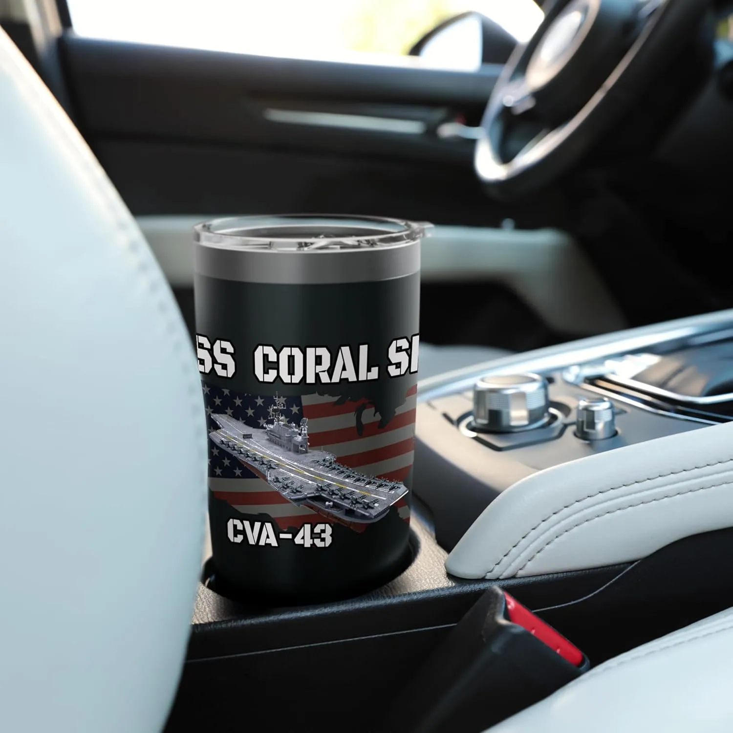 USS Coral Sea CVA-43 Aircraft Carrier Veterans Day Stainless Steel Insulated Tumbler