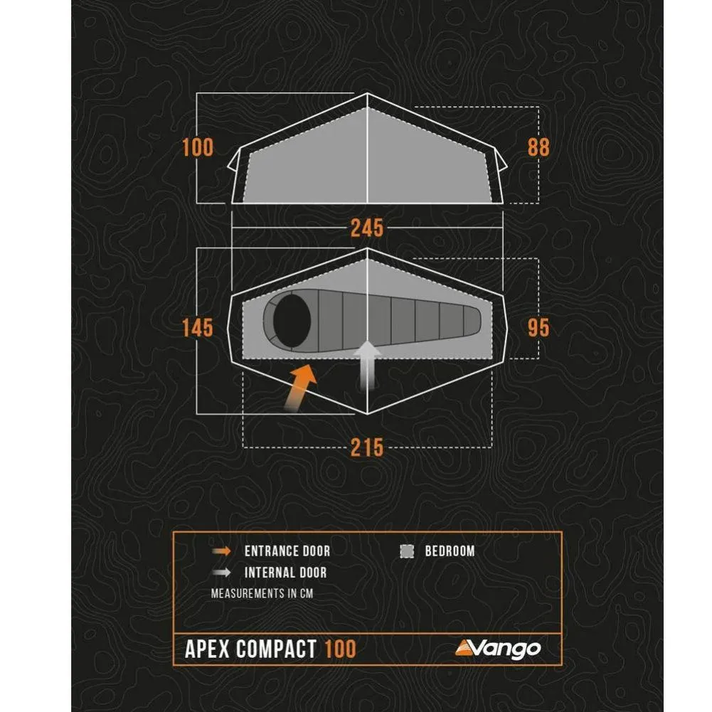Vango Apex Compact 100 Tent - 1 Man Lightweight Tent (Forest Green)
