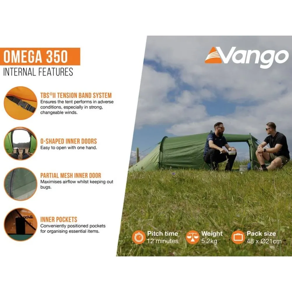 Vango Omega 350 Eco Tent - 3 Man Tunnel Tent