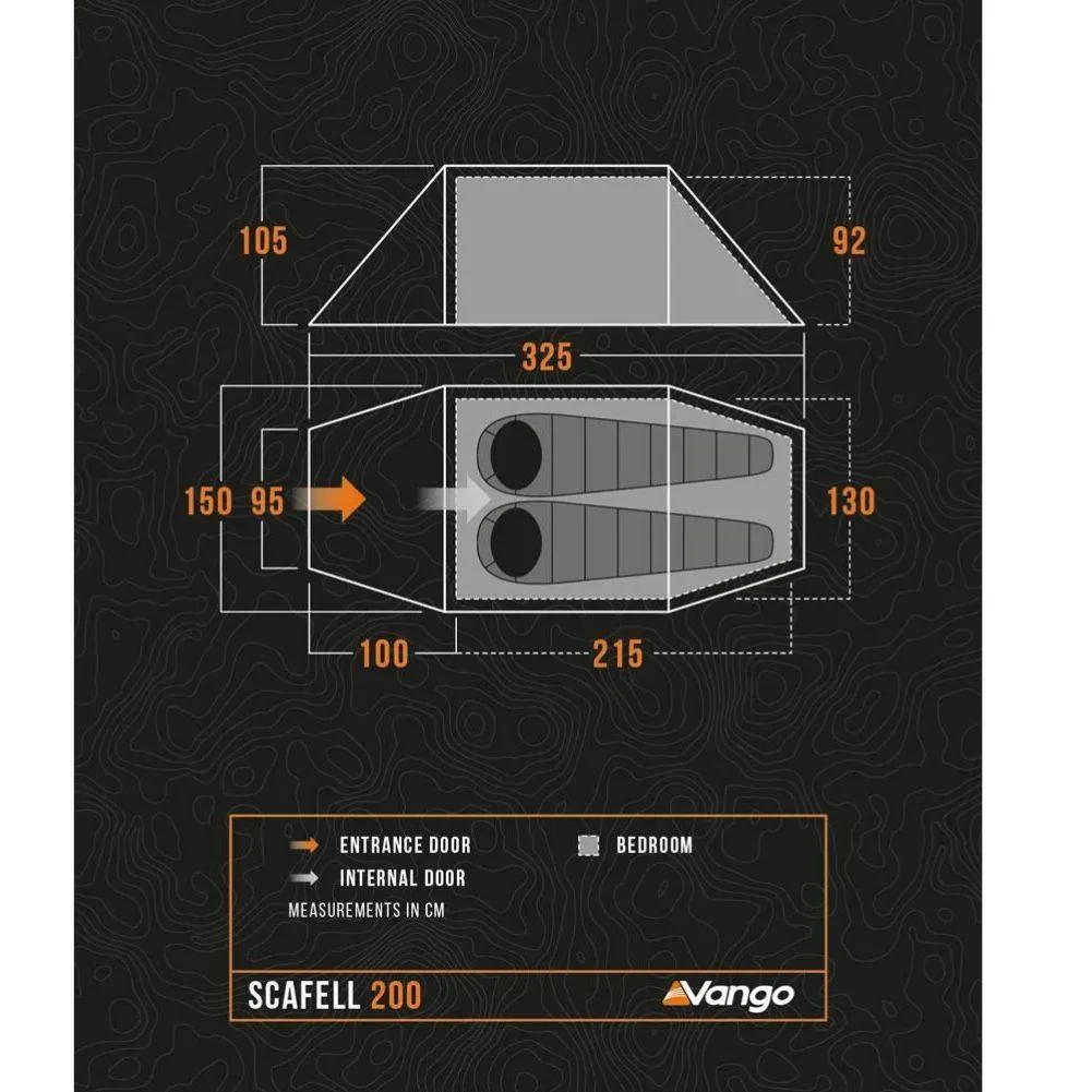 Vango Scafell 200 Tent - 2 Man Trekking Tent