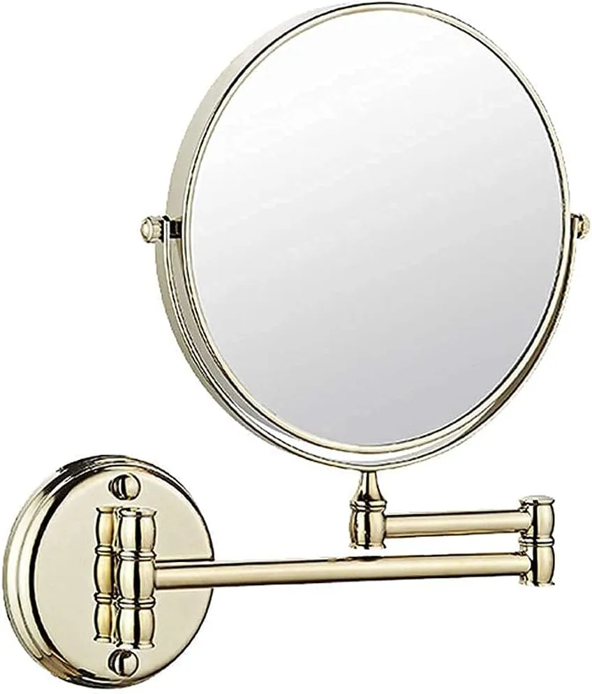 Vanity Mirror,Bathroom Mirror Wall Mounted Makeup Mirror 8-Inch Two-Sided Swivel Wall Mounted Mirror Extending Folding Bathroom Shaving Cosmetic Make up Mirror- 3X Magnification (Nick