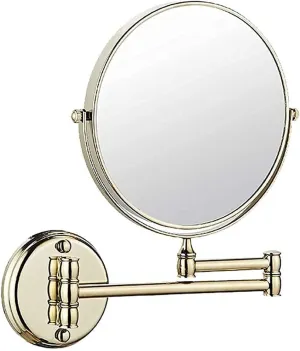 Vanity Mirror,Bathroom Mirror Wall Mounted Makeup Mirror 8-Inch Two-Sided Swivel Wall Mounted Mirror Extending Folding Bathroom Shaving Cosmetic Make up Mirror- 3X Magnification (Nick