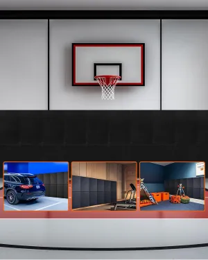 VEVOR Gym Wall Padding, Tear-Resistant Wall Mat, Removable 2" Thick Foam High Density Basketball Court Wall-Mounted Padding, Durable Waterproof Protective Pad for Gym Garage Basement