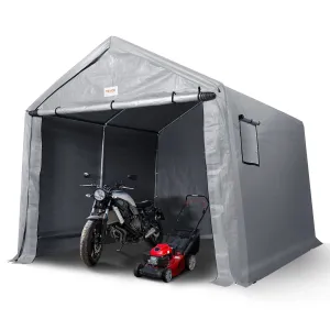 VEVOR Portable Shed Outdoor Storage Shelter, 10 x 10 x 8.5 ft Heavy Duty All-Season Instant Storage Tent Tarp Sheds with Roll-up Zipper Door and Ventilated Windows For Motorcycle, Bike, Garden Tools