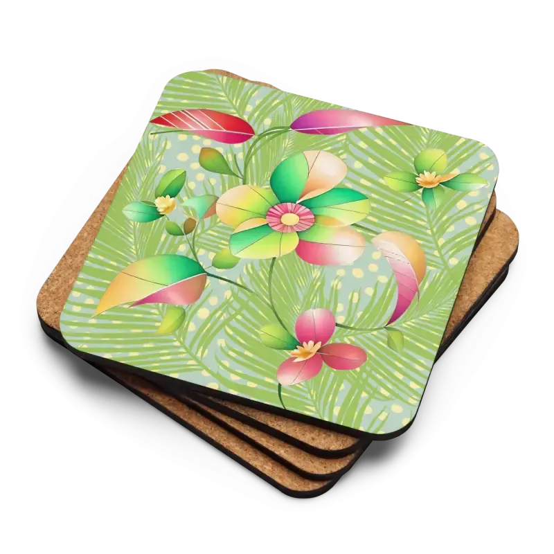 Vibrant Heat Resistant Cork Back Coaster