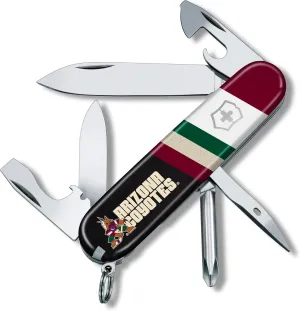 Victorinox Tinker Swiss Army Knife – Compact 12 Function Swiss Made Pocket Knife with Large Blade, Small Blade and Bottle Opener – Arizona Coyotes