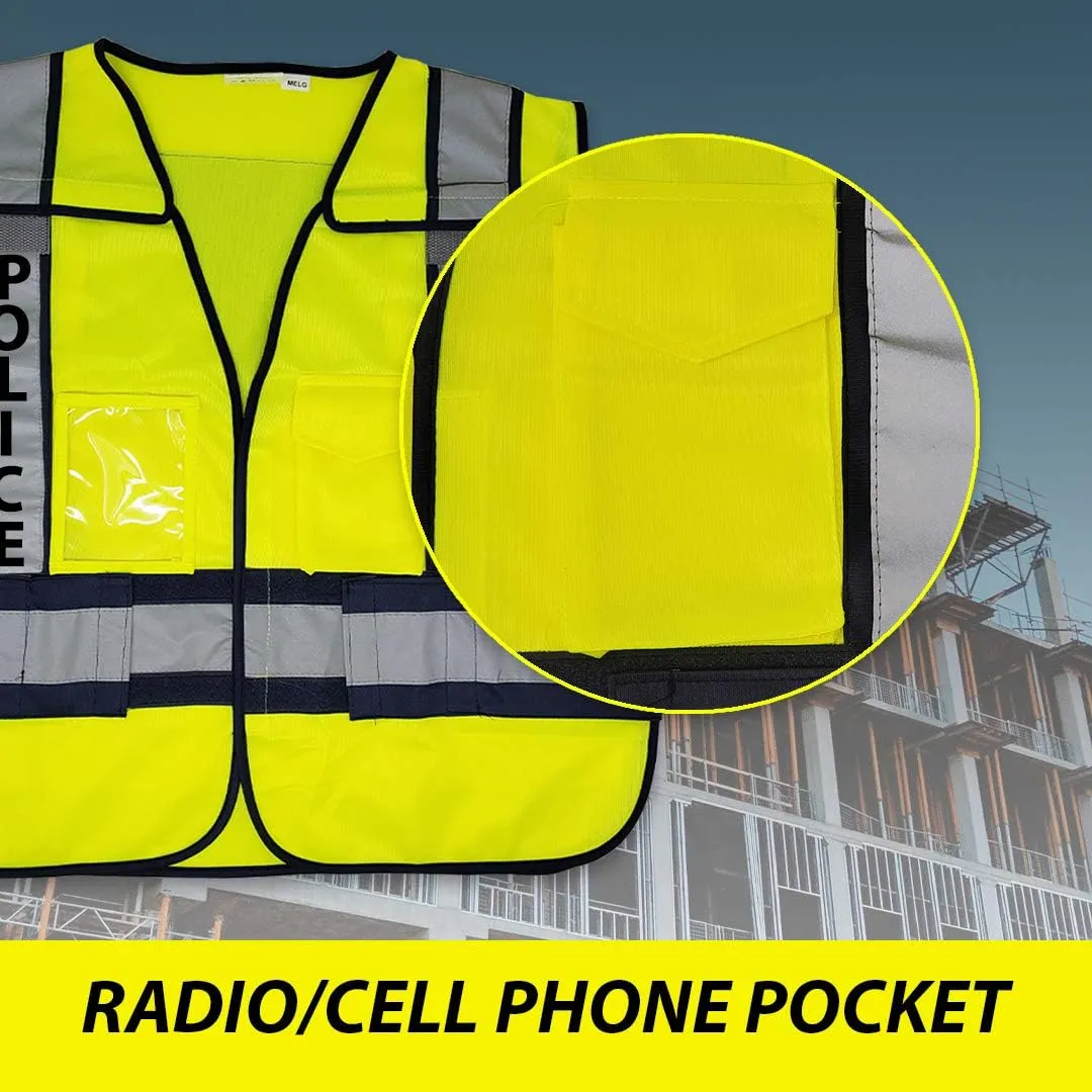 VIEWBRITE Reflective Class 2 Fire Vest Lime Green - 5 Point Breakaway High Visibility Yellow Fire Fighter Vest