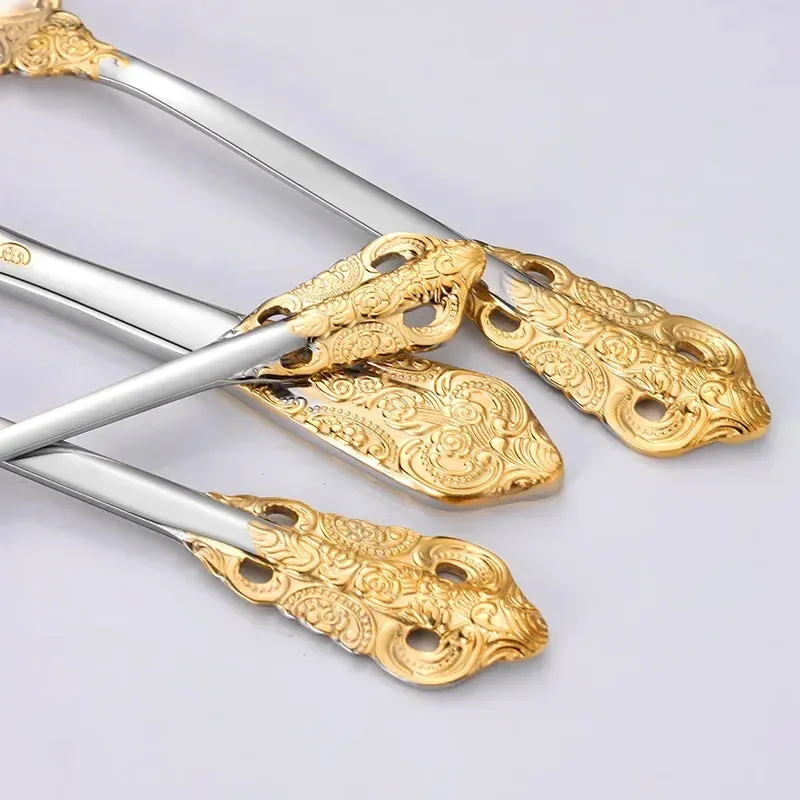 Vintage Gold-Plated Stainless Cutlery Set