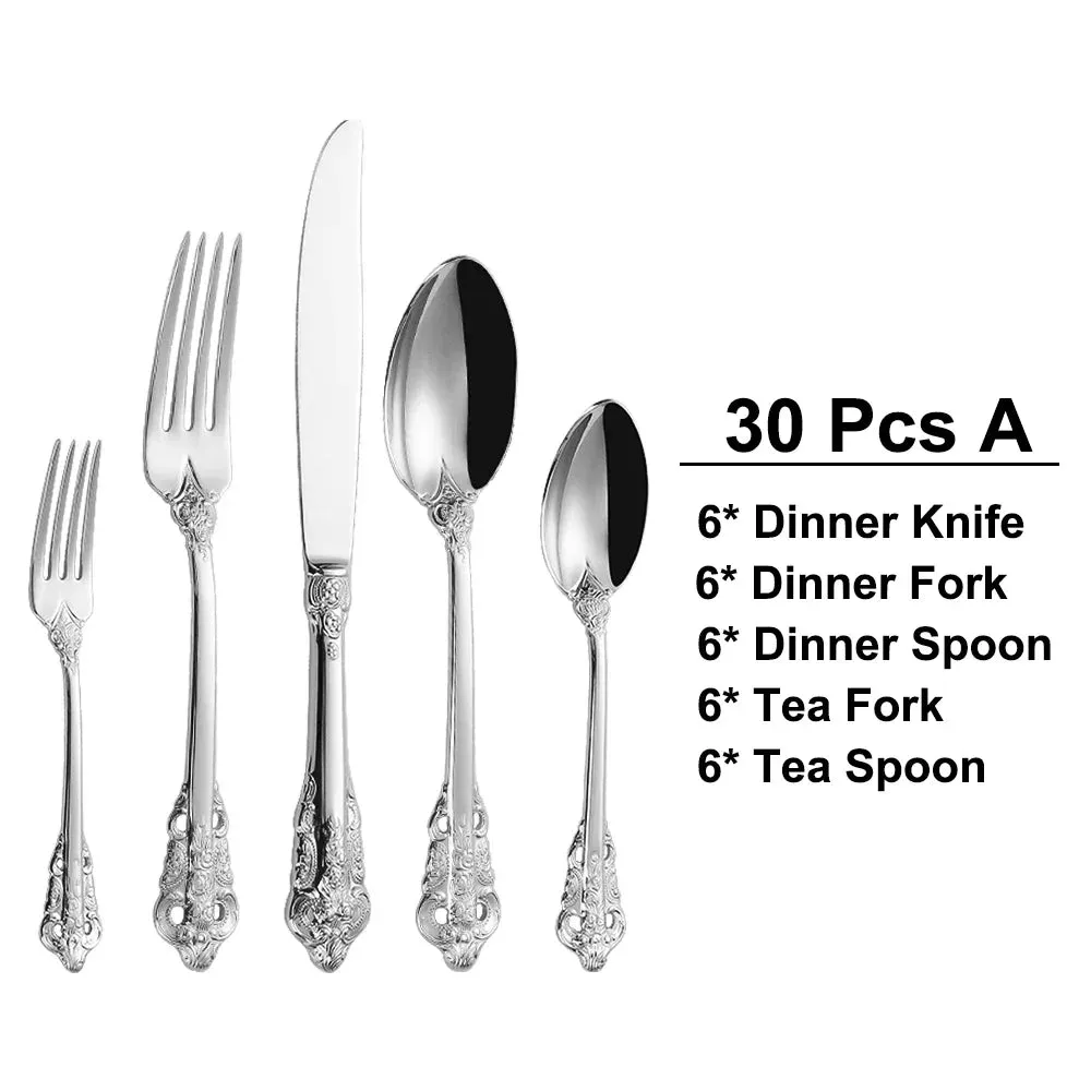 Vintage Gold-Plated Stainless Cutlery Set