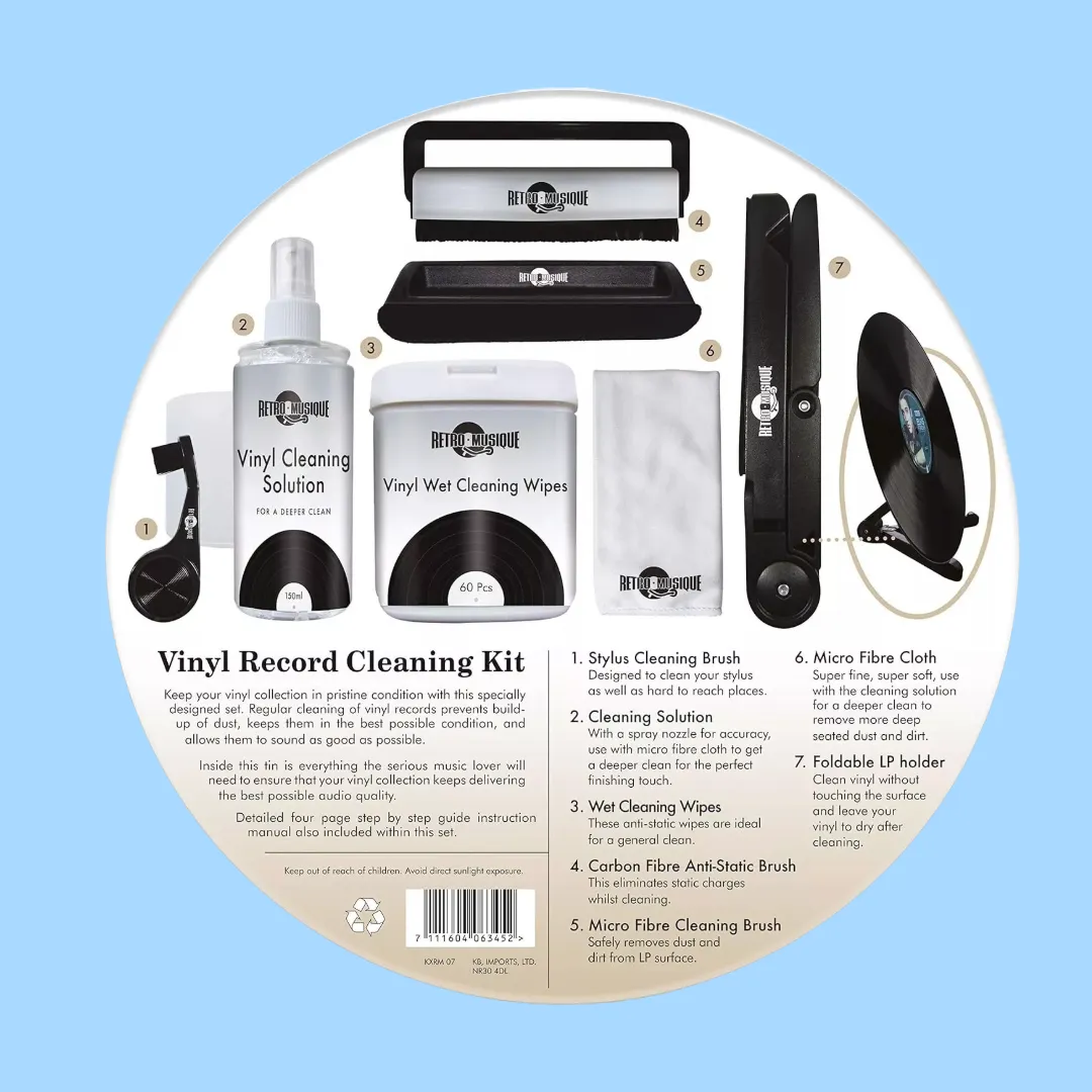 Vinyl Record Cleaning Kit in Round Tin