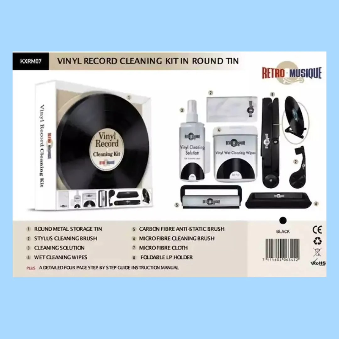 Vinyl Record Cleaning Kit in Round Tin