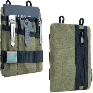 VIPERADE VE1-OW EDC Pouch, Waxed Canvas Pocket Organizer, EDC Pocket Organizer Pouch for Men, 3 Tool Slots with 1 Zipper Pocket Great for EDC Gears