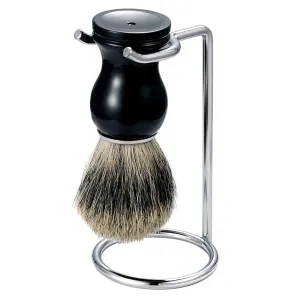 Vtrem Shaving Brush Set for Men 2 in 1 Pure Badger Hair Shaving Brushes with Plastic Handle, Stainless Steel Shaving Stand Perfect for Wet Shave