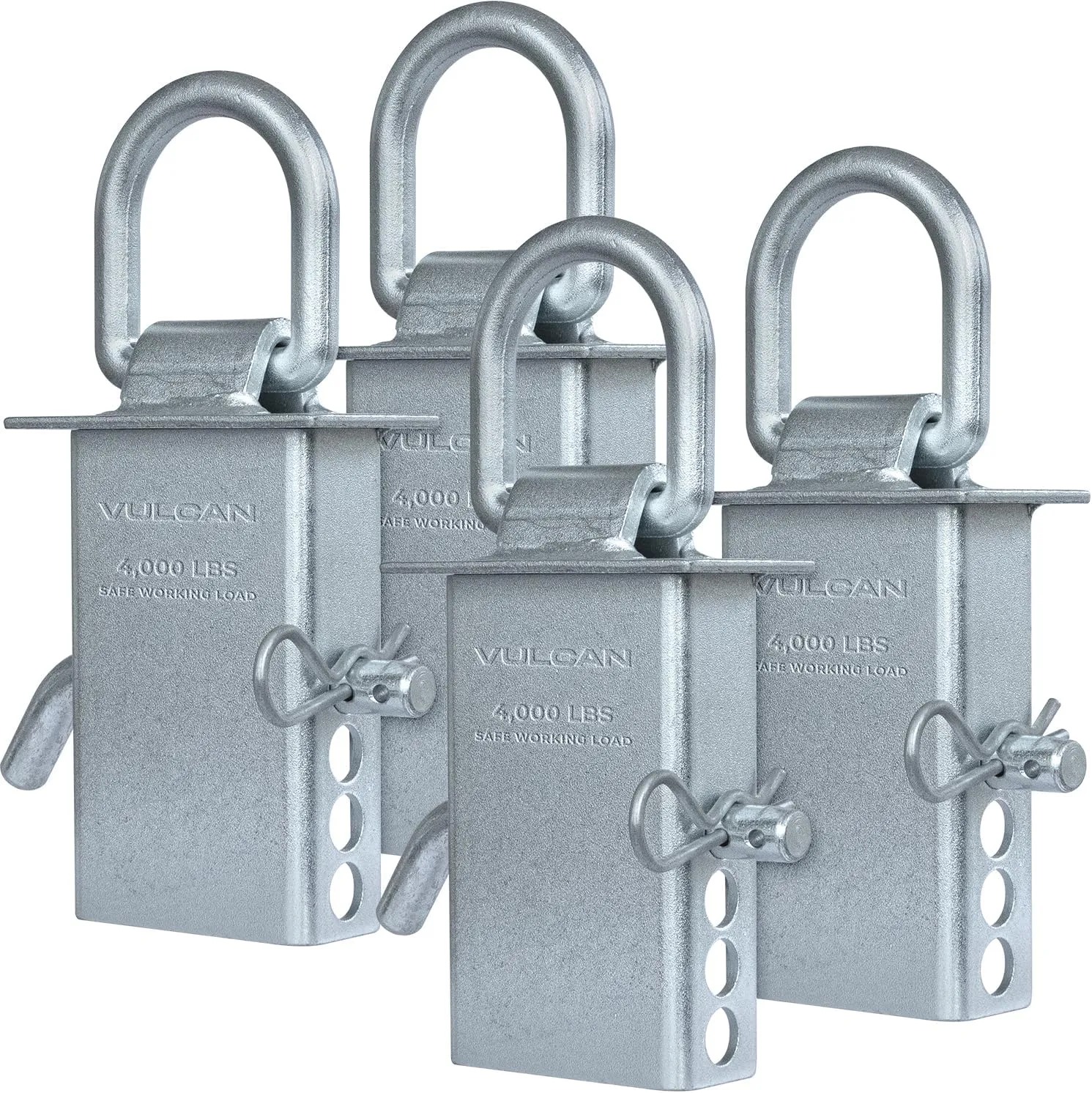 VULCAN Silver Stake Pocket D-Ring Assembly - 4 Pack