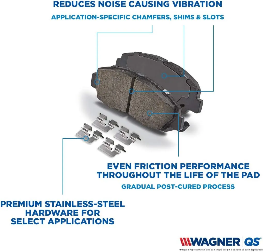 Wagner QS ZD537VK3 Brake Pad & Rotor Kit with Hardware, Rear, Fits 2012 Honda Civic and other vehicles