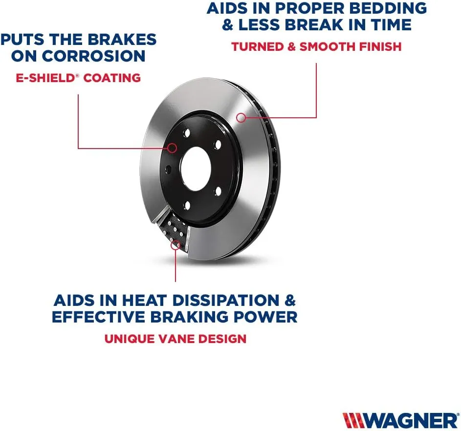 Wagner QS ZD537VK3 Brake Pad & Rotor Kit with Hardware, Rear, Fits 2012 Honda Civic and other vehicles
