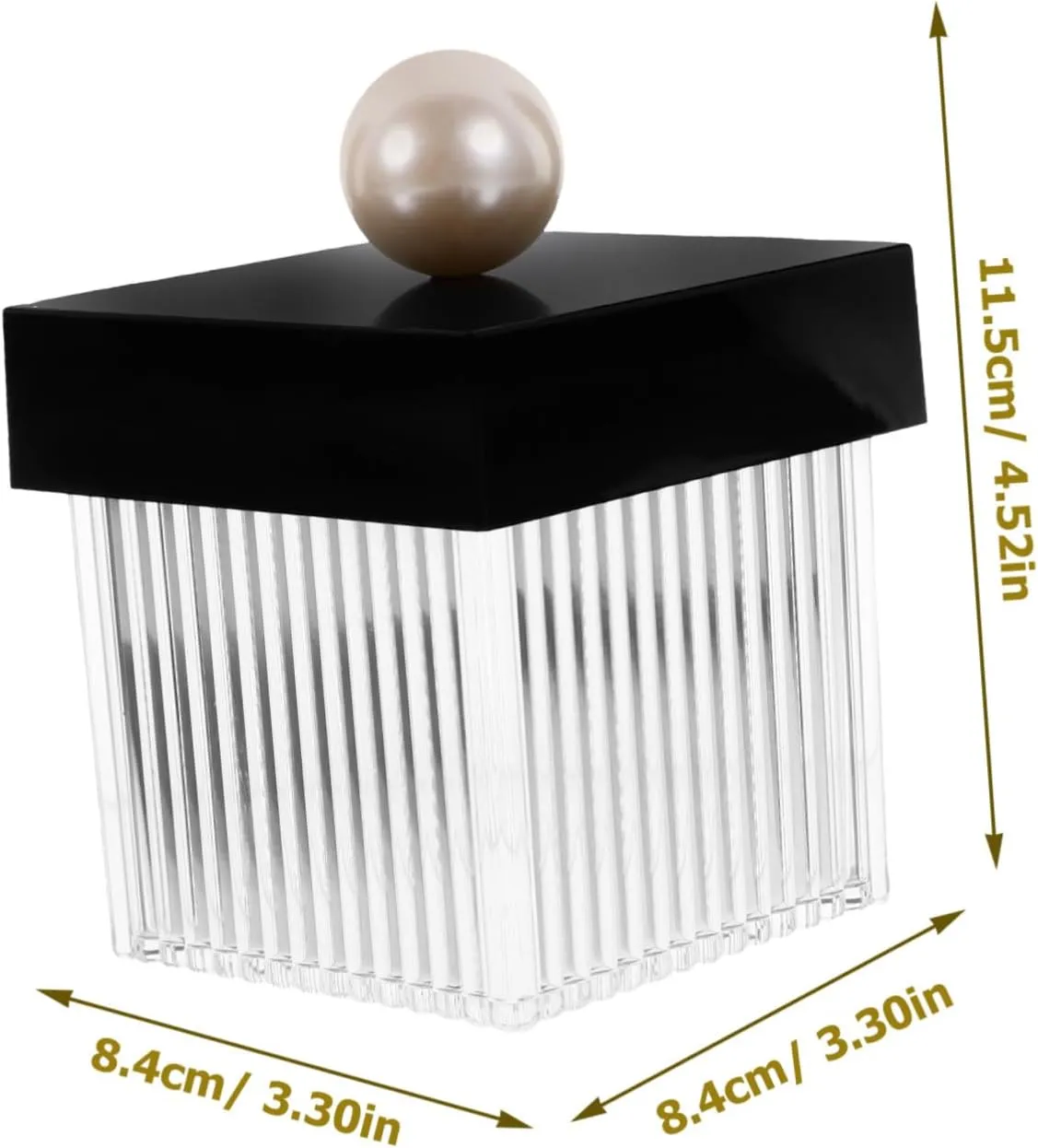 Wakauto Acrylic Cotton Swabs Holder with Lid Elegant Makeup Organizer for Cotton Pads Jewelry Accessories Compact Storage Box for Use