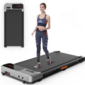 Walking Pad Treadmill - 2.5HP Quiet Under Desk Treadmill with Wide Running Belt, Portable Treadmills for Home/Office Small, LED Display & Remote Control for Walking, Jogging, Running