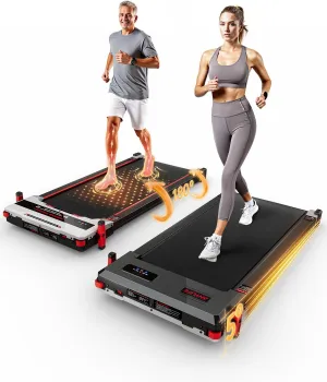 Walking Pad Treadmill, Anylife Incline Walking Pads Under Desk 330lb Capacity, 2.5HP Portable Treadmills for Home, Compact Treadmill Small Running Pad with LED Display, Remote Control, White Black