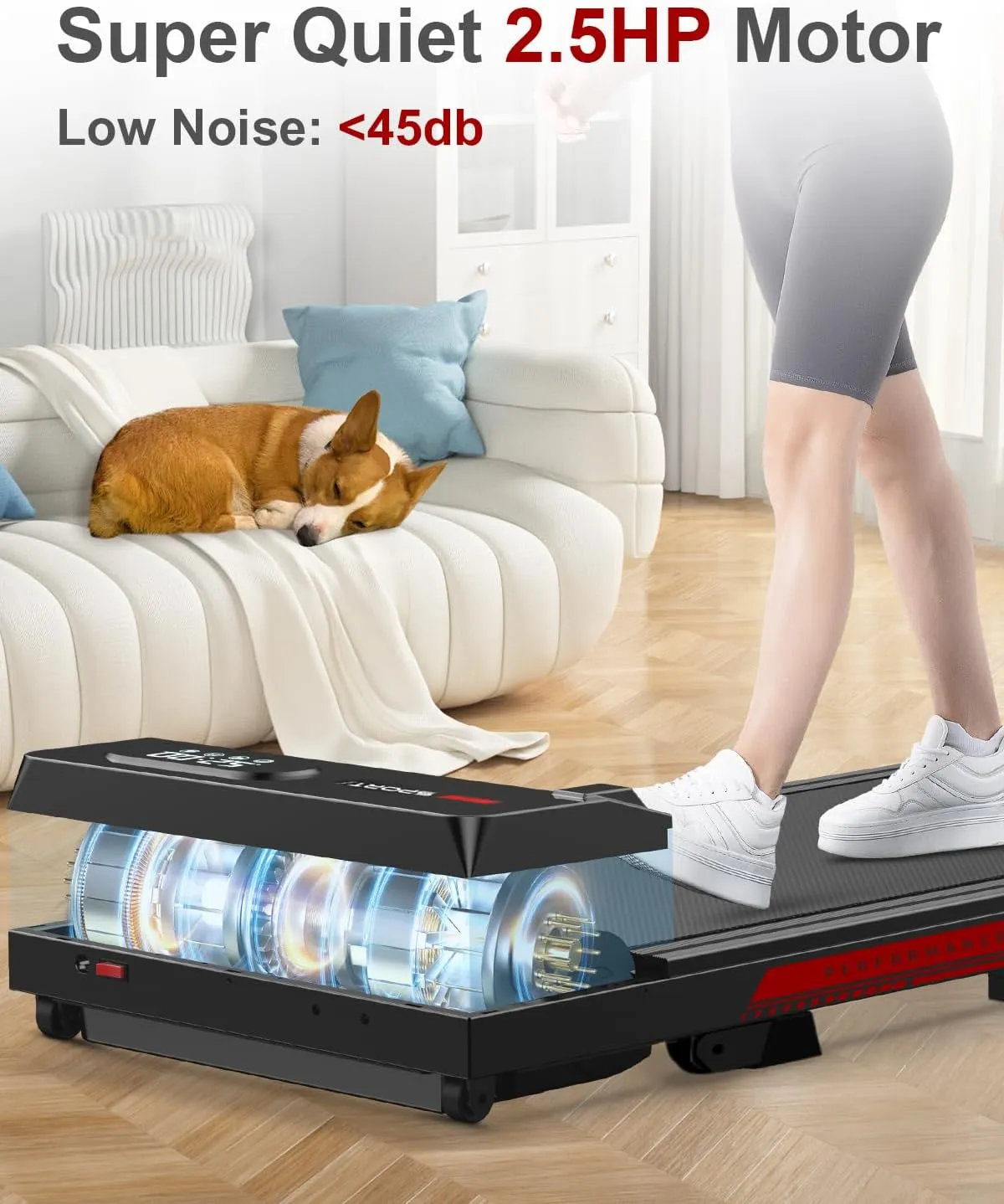 Walking Pad Treadmill with Incline, 5% Incline & 5MPH Under Desk Portable Treadmill for Home Office, Compact & Small, Ultra Quiet with 300  Lb Capacity