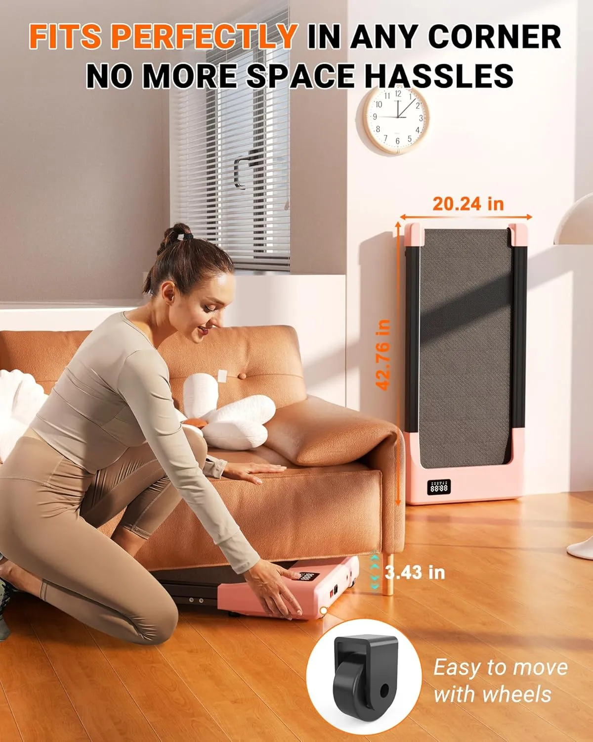 Walking Pad Treadmills for Home Office, 3 in 1 Under Desk Treadmill, 2.5HP Low Noise Walking Treadmill Pad with 300lb Capacity, Portable Treadmills with LED Display, Remote Control