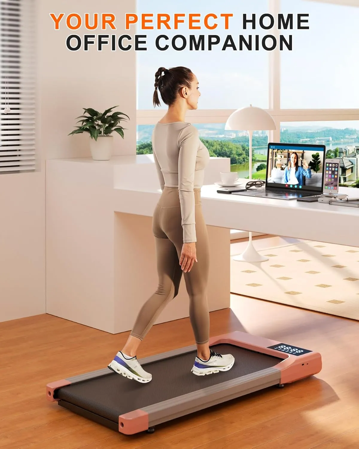Walking Pad Treadmills for Home Office, 3 in 1 Under Desk Treadmill, 2.5HP Low Noise Walking Treadmill Pad with 300lb Capacity, Portable Treadmills with LED Display, Remote Control